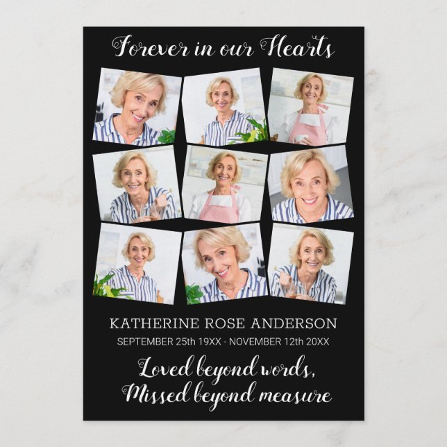 Programa Ordem Memorial Moderna do Serviço 9 Foto Funeral (Frente)