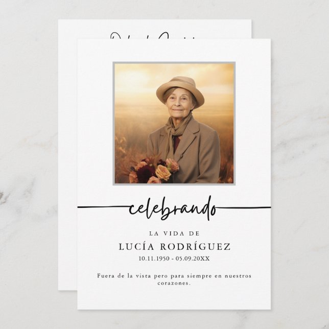 Programa Orden de Servicio, Funeral Espanhola Celebrando Fo (Frente/Verso)