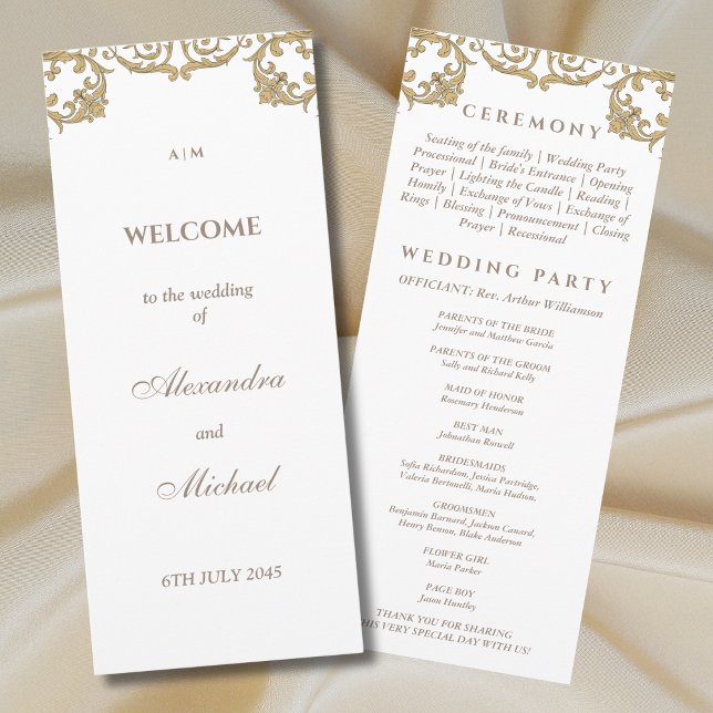 Programa ornamentado Vintage Casamento Barroco (Criador carregado)