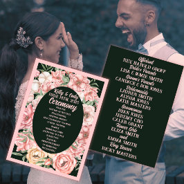 Programa Oval da Flor Rosa e Beige no Casamento Verde Profu