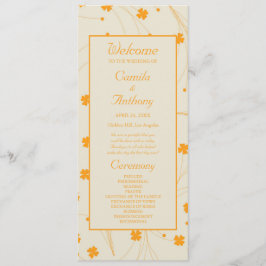 Programa Padrão de Flor Y2K 70s do Orange Beige Retro