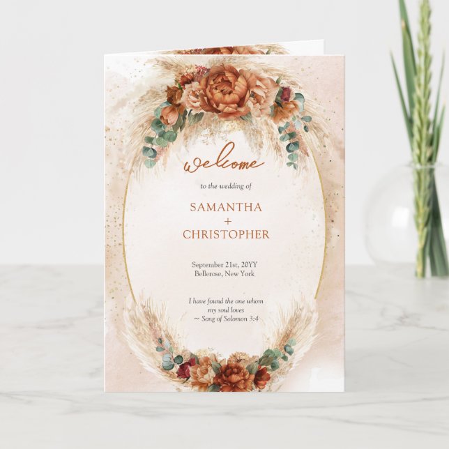 Programa Pampas Burgundy Flores do Modern Terracot (Frente)