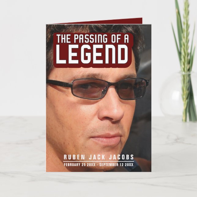 Programa Passing of a legend Funeral service program red (Frente)