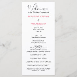 Programa Pastel Pink Black Weding