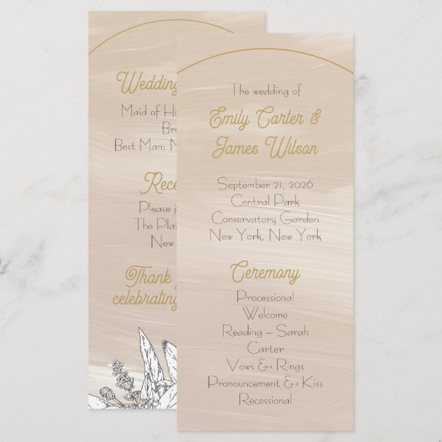 Programa Pastel Pink Wedding (Frente/Verso)