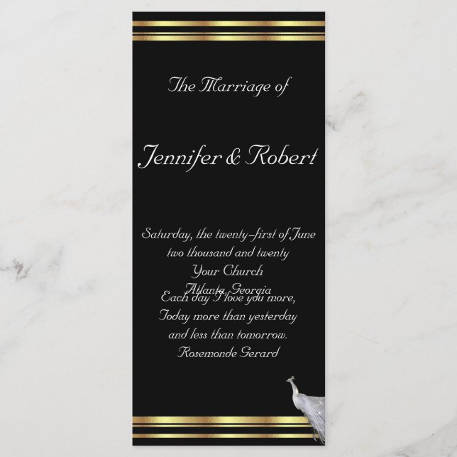 Programa Peacock Elegance in Black Dourada and Whi (Frente)