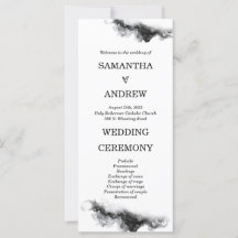 Programa Personalizado de Casamento Negro e Branco