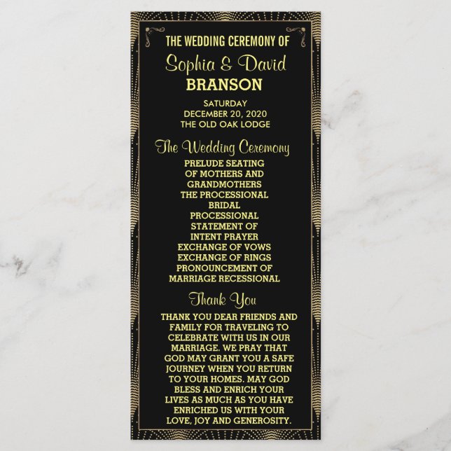 Programa personalizado Gatsby do Excelente Vintage (Frente)