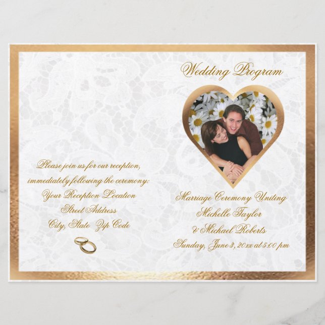 Programa Personalizável de Casamento de Fotos Eleg (Frente)