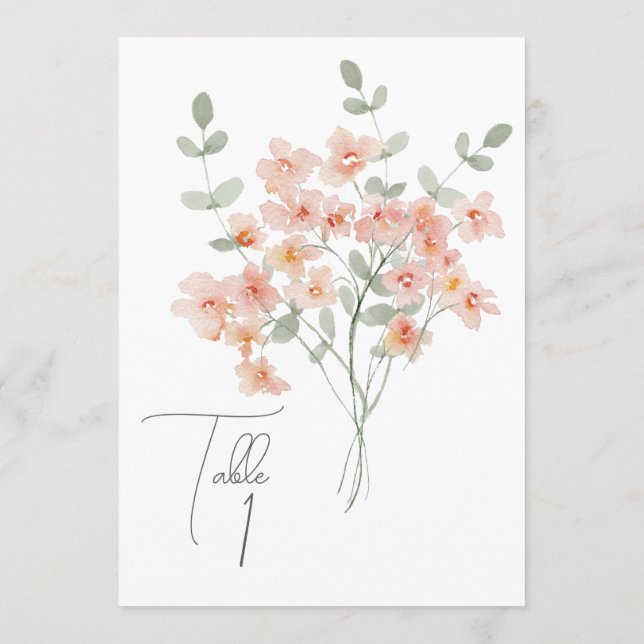 Programa Pêssego Elegante Floral de Aquarela Verde (Verso)