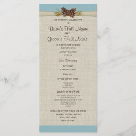 Programa Pine Cones e Burlap Blue Wedning Program