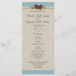 Programa Pine Cones e Burlap Blue Wedning Program