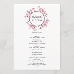 Programa Pink Cherry Blossom Floral Wreath Wedment