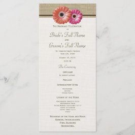 Programa Pink e Orange Gerbera Daisy Weding Program