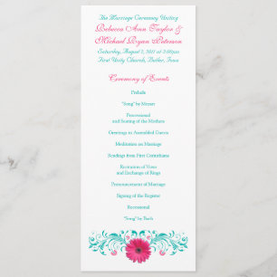 Programa Pink Gerbera Daisy Turquoise Wedment