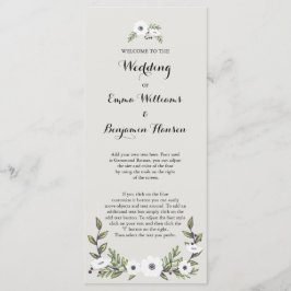 Programa Pintado de Casamento de Anêmonas