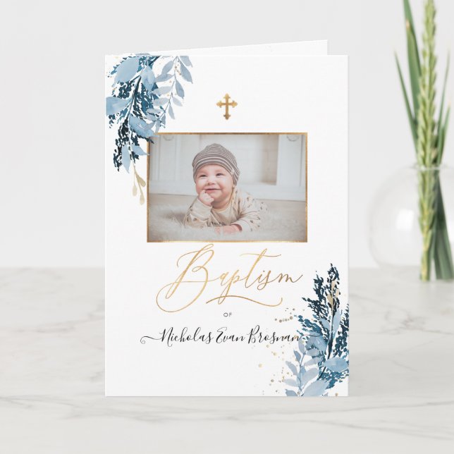 Programa PixDezines Watercolor Dusty Blue Baptism (Frente)