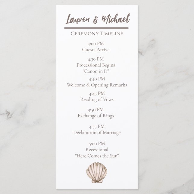 Programa Plana Natural Elegante Beach Seashell (Frente)