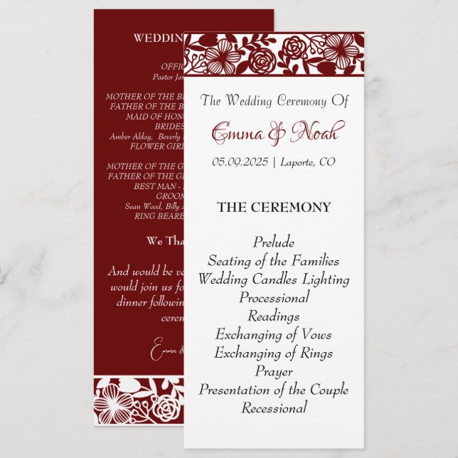 Programa plano Maroon-Burgundy (Frente/Verso)