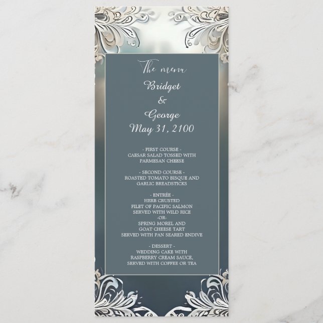 Programa poeira azul deco ornamentado quadro (Frente)