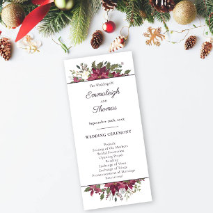 Programa Poinsettia Floral Wedding Vermelho escarlate