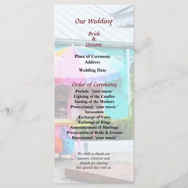 Programa Port Lucaya Marketplace Wedment Program (Frente)