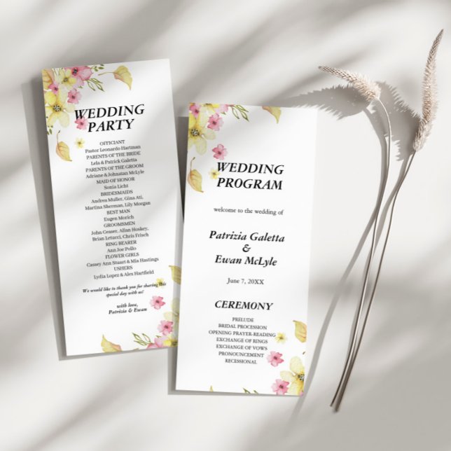 Programa Primavera Elegante floral Wedding Flat (Criador carregado)