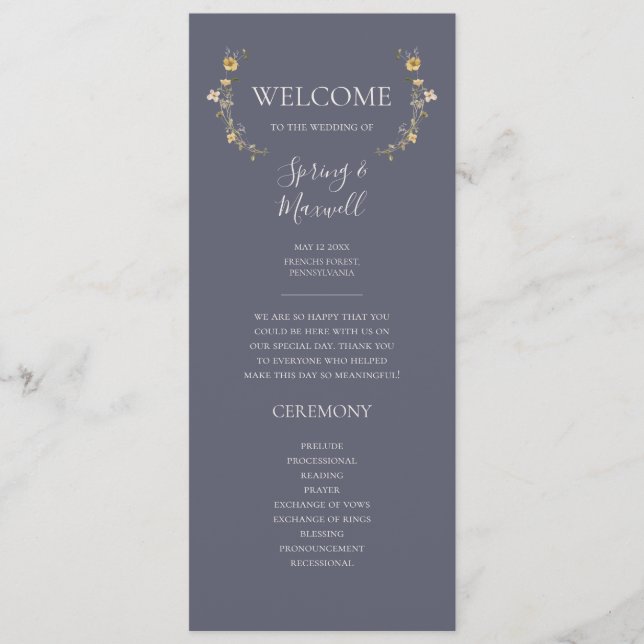 Programa Primavera Wildflower | Casamento Dusty Púrpura (Frente)