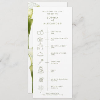 Programa Program for a modern wedding.