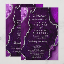 Programa Purple and Silver Agate Wedding Program