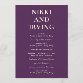 Programa Purple Bold Fonts Casamento Moderno