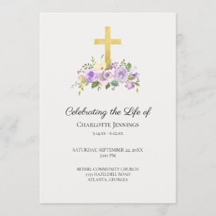 Programa Purple Floral Funeral Memorial da Vida