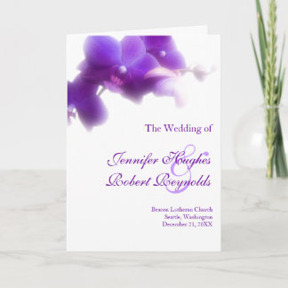 Programa Purple Orchid Wedding Program Card