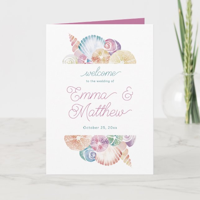 Programa Púrpura Cores Aquáticas Oceânicas Sereias Dobradas (Frente)