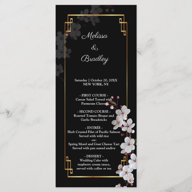 Programa & Quadro do ouro das flores brancas (Frente)