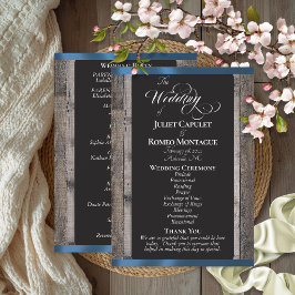 Programa Quadro Negro em Madeira e Fita Azul - Casamento