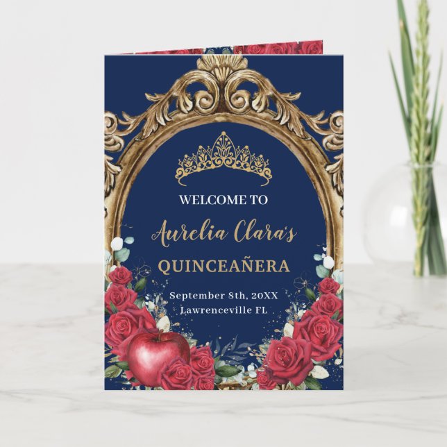 Programa Quinceañera Branca de Neve rosa vermelha Ordem dos (Frente)