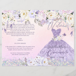 Programa Quinceanera H2 Dusty Lilac Purple Gown