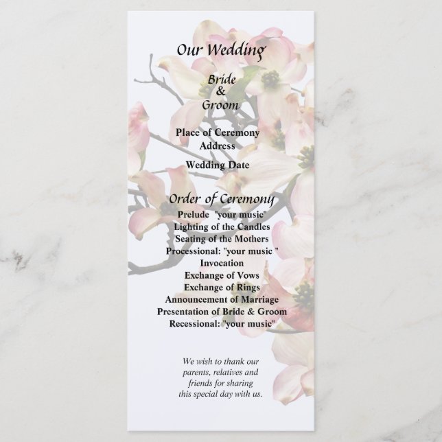 Programa Ramo de Dogwood Rosa (Frente)