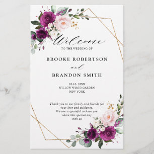 Programa Real Blue Lilac Purple Floral Casamento
