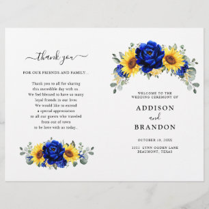 Programa Real Blue Rustic Sunflower Modern Weds