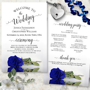 Programa Real de Casamento de Rosa Azul Elegante
