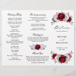 Programa Real de Casamento Floral de Prata Branca 