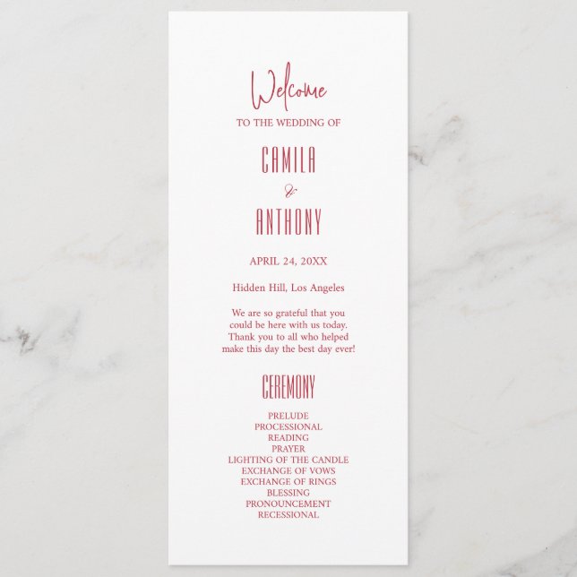 Programa Red Wedding (Frente)