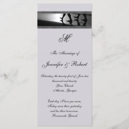 Programa Romântico de Casamento de Cinzas Monogram