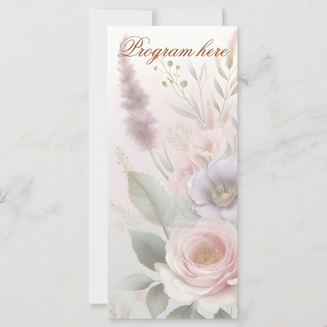 Programa Romântico de Casamento de Jardins (Frente)