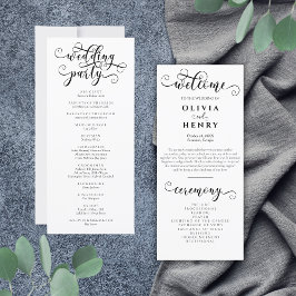 Programa Romântico de Casamento por Caligrafia Ele