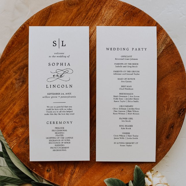 Programa Romântico de Casamento por Monograma de C (Criador carregado)