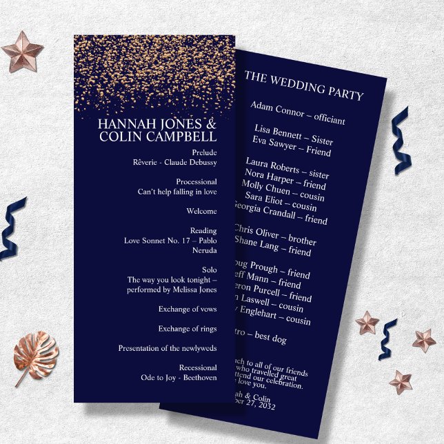 Programa Rosa de Marinho-romântico Dourado Stardust (Criador carregado)