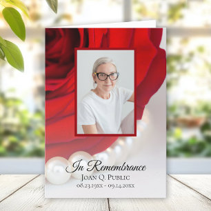 Programa Rosa vermelha Flor e Pérolas Serviço Funeral Dobra